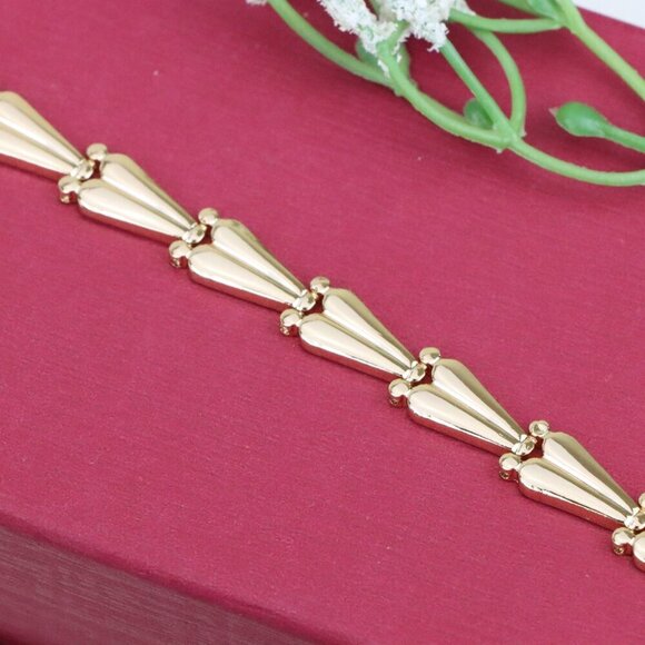 "Elegant Rose Gold Bracelet with Tapered Segment Design, XPBL0999 - Picture 11 of 12